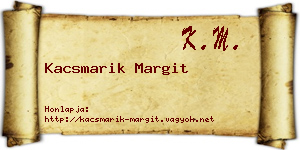 Kacsmarik Margit névjegykártya